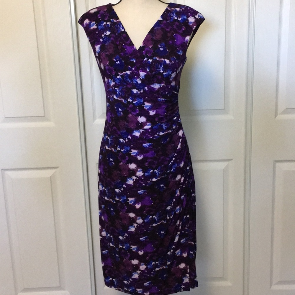 NWT Lauren Ralph Lauren faux wrap dress.